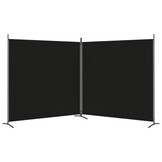 vidaXL Kamerscherm met 2 panelen 348x180 cm stof zwart