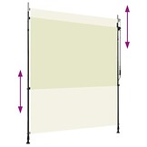 vidaXL Rolgordijn voor buiten 200x270 cm crème