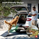CO-Z Dog Ramp for Car, 160 cm Folding Pet Ramp for Large Dogs up to 90 kg with Non-Slip Rug Surface, Portable Dog Pet Stairs for Car SUV Truck Bed Sofa, Indoor and Outdoor Use