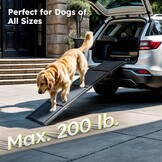 CO-Z Dog Ramp for Car, 160 cm Folding Pet Ramp for Large Dogs up to 90 kg with Non-Slip Rug Surface, Portable Dog Pet Stairs for Car SUV Truck Bed Sofa, Indoor and Outdoor Use