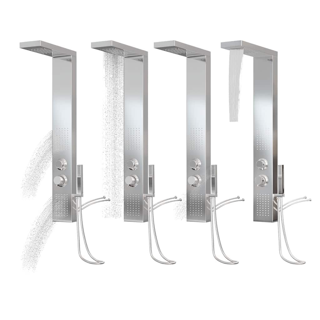 vidaXL Douchepaneelsysteem vierkant roestvrij staal