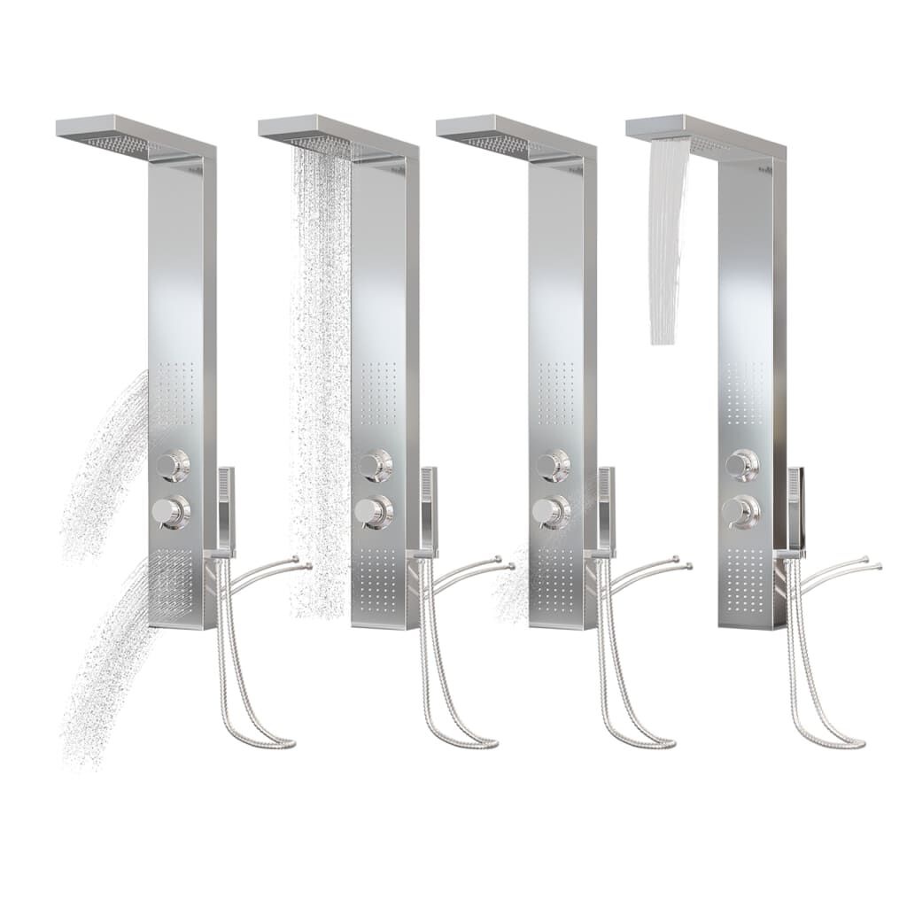 vidaXL Douchepaneelsysteem vierkant roestvrij staal