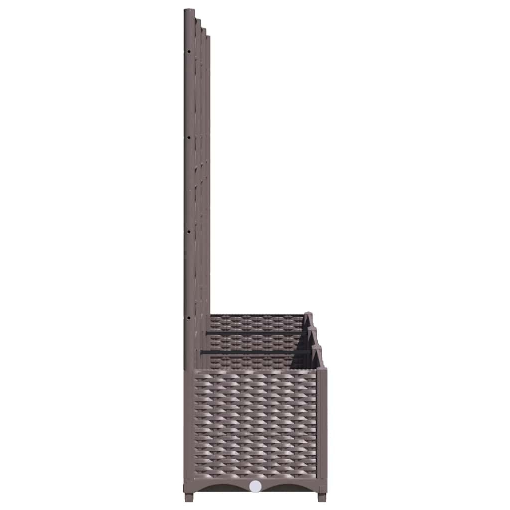 vidaXL Plantenbak met latwerk 120x40x136 cm polypropeen bruin