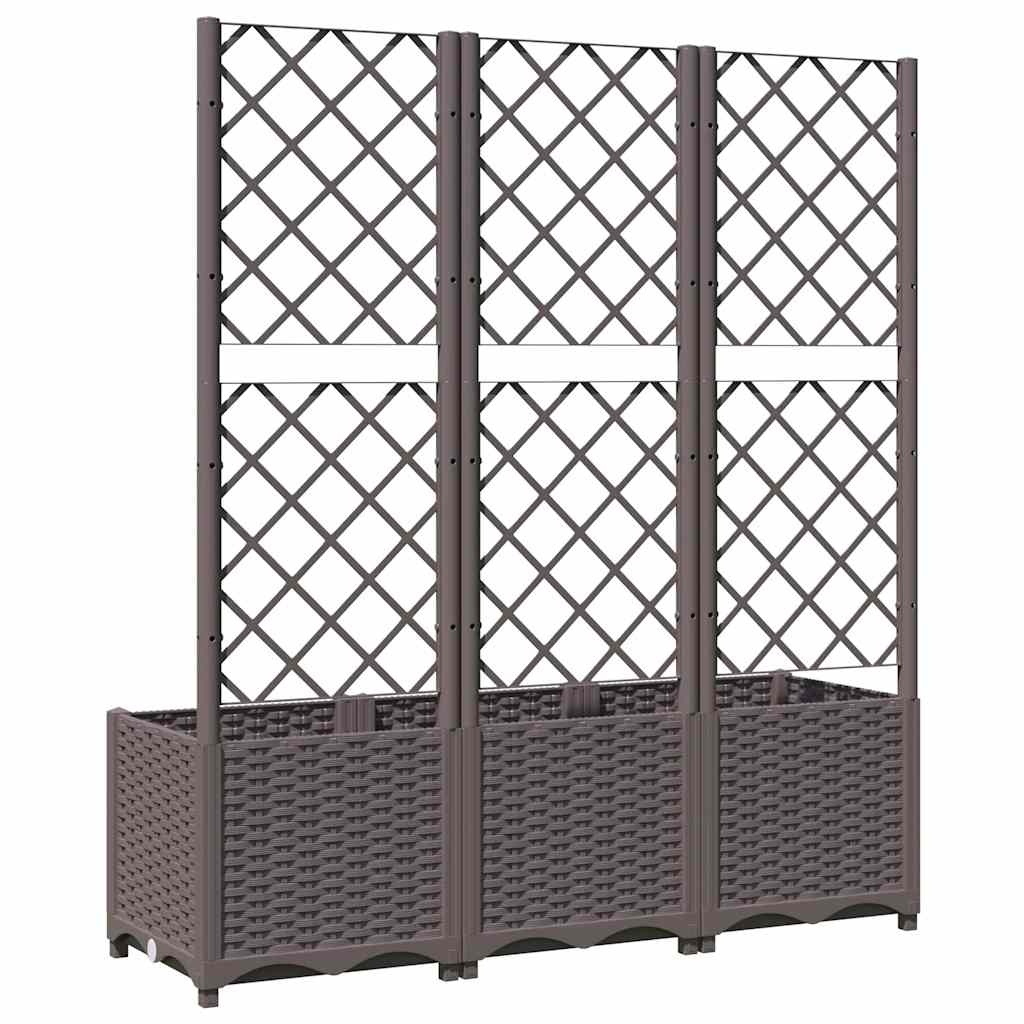 vidaXL Plantenbak met latwerk 120x40x136 cm polypropeen bruin
