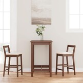 vidaXL Barkrukken met kussens 2 stuks Bruin massief hout rubber