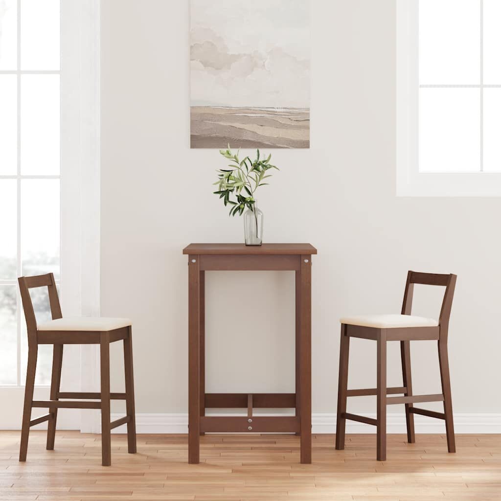 vidaXL Barkrukken met kussens 2 stuks Bruin massief hout rubber