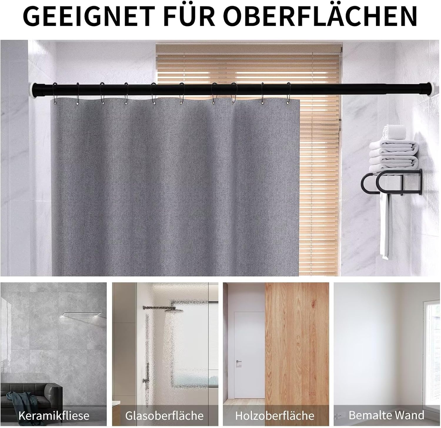 Joydeco Verstelbare Douchestang 70-110cm (RVS) - Zonder Boren - 30% Korting!