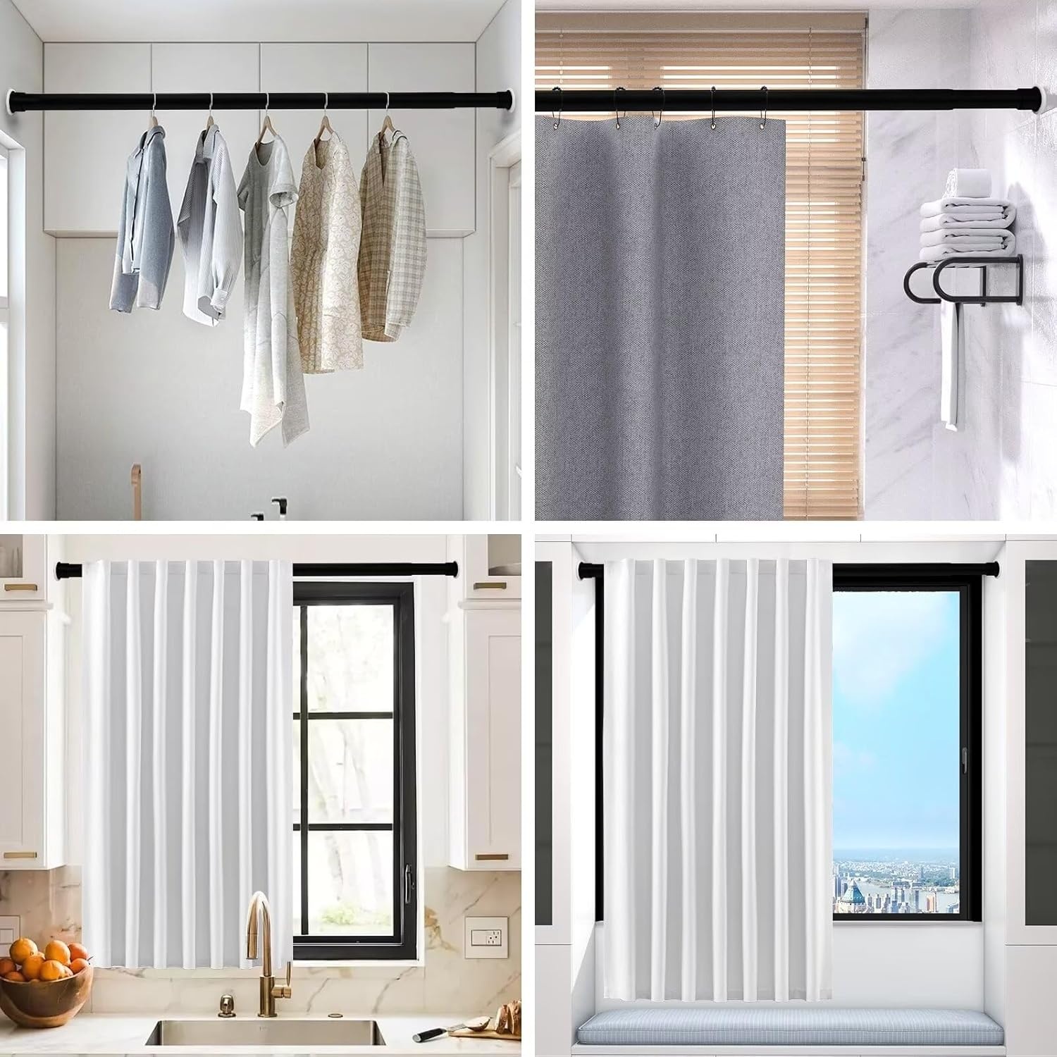 Joydeco Verstelbare Douchestang 70-110cm (RVS) - Zonder Boren - 30% Korting!