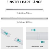 Joydeco Verstelbare Douchestang 70-110cm (RVS) - Zonder Boren - 30% Korting!