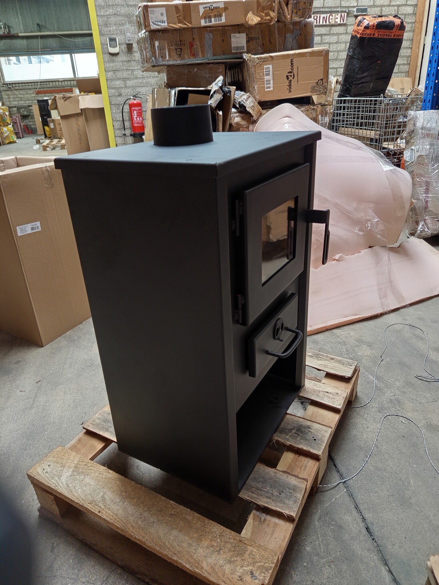 Houtkachel - binnen - vrijstaand - 12 KW - staal