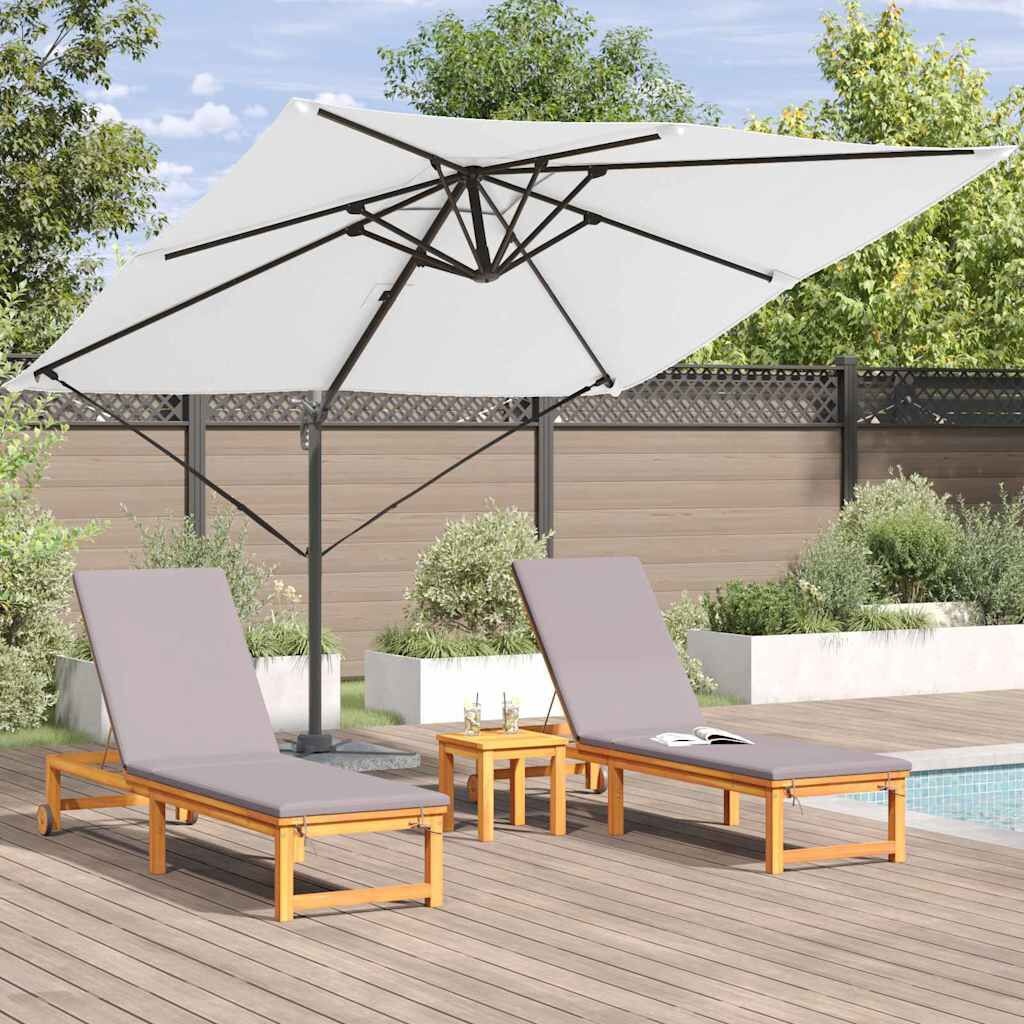 vidaXL Roma Parasol Beige 286 x 285 x 265 cm Polyester, Aluminium