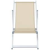 vidaXL Strandstoelen Inklapbaar 2 st Aluminium/Textileen Crème - 57% Korting!