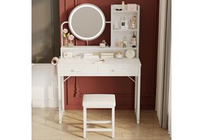 ODK Make-uptafel met LED & Kruk - 30% Korting!