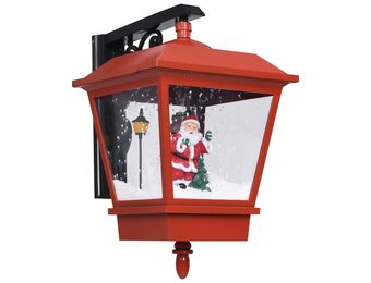 vidaXL Kerstwandlamp met LED-lampjes en kerstman 40x27x45 cm rood