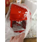 vidaXL Kerstwandlamp met LED-lampjes en kerstman 40x27x45 cm rood