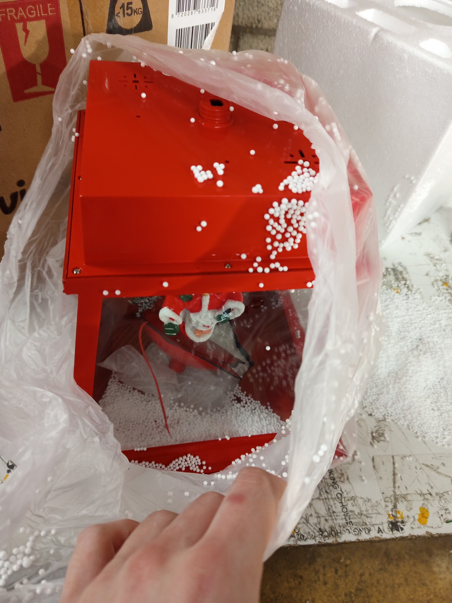 vidaXL Kerstwandlamp met LED-lampjes en kerstman 40x27x45 cm rood