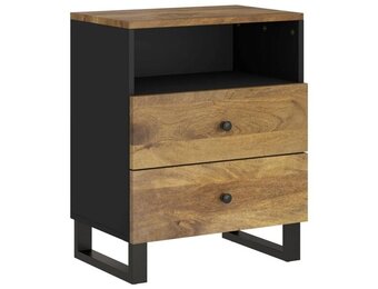 vidaXL Nachtkastje 50x33x62 cm massief mangohout en bewerkt hout