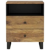vidaXL Nachtkastje 50x33x62 cm massief mangohout en bewerkt hout