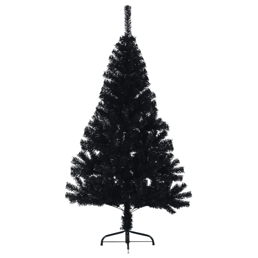 vidaXL Halve Kunstkerstboom 120cm PVC Zwart - 47% Korting!