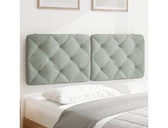 vidaXL Hoofdbordkussen 140 cm Velours Lichtgrijs - 35% Korting!