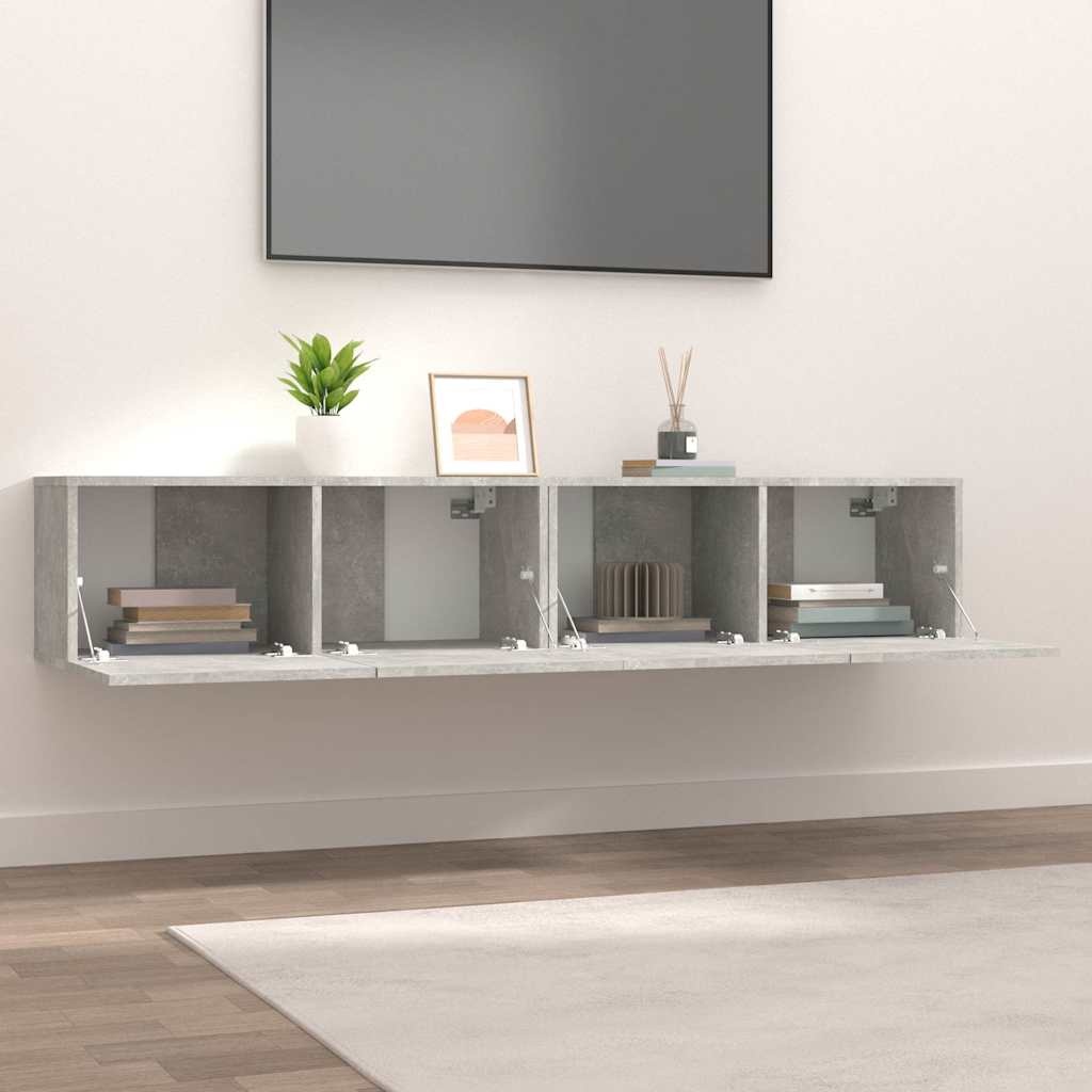 vidaXL TV-meubel 2 st 80x30x30 cm Betongrijs - 35% Korting!