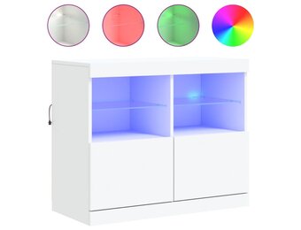 vidaXL Dressoir met LED-verlichting (81x37x67cm) - Wit | 55% Korting!
