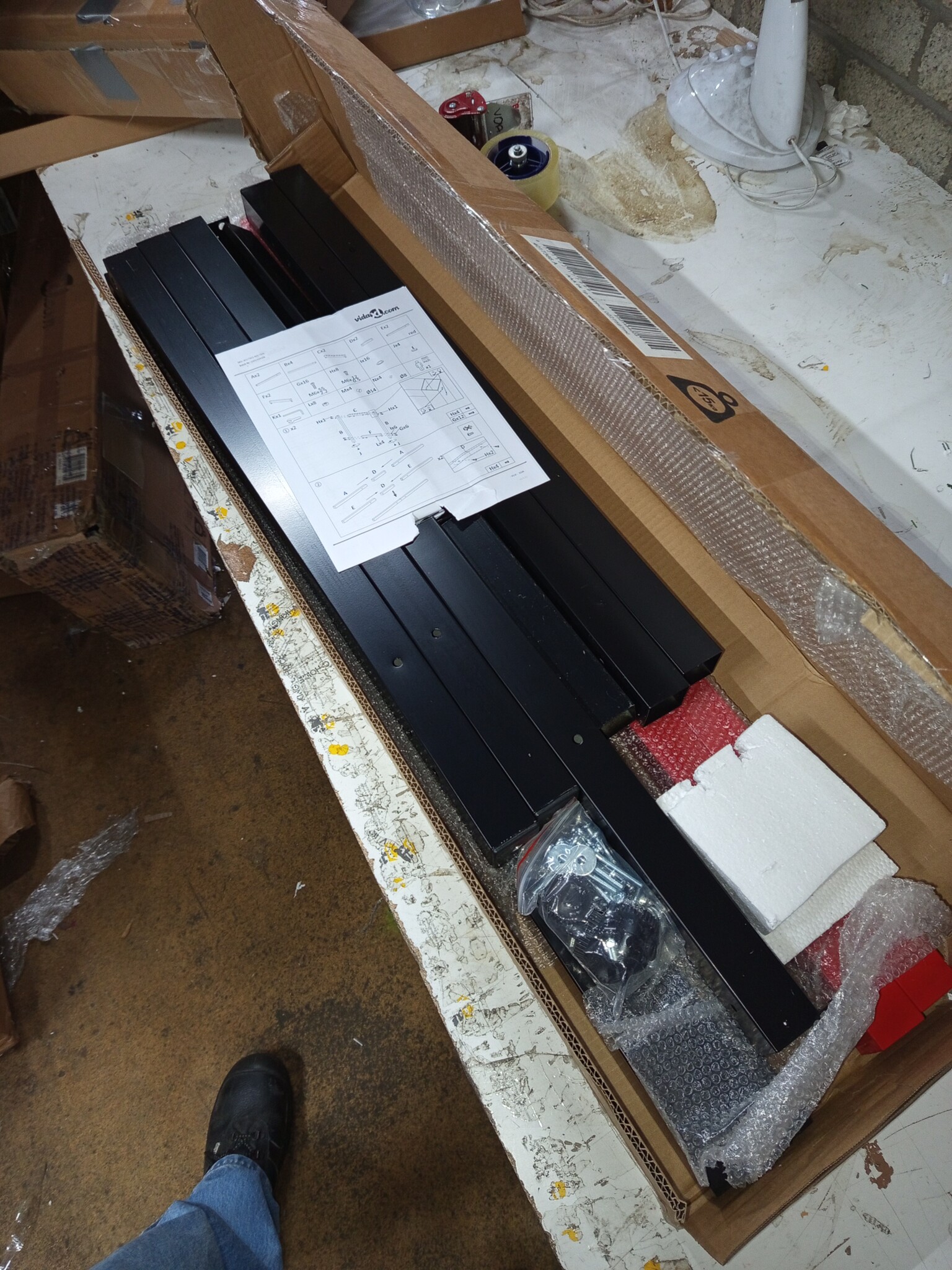 vidaXL Werkbankframe - Matzwart/Matrood | 55% Korting