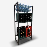 Drankrattenrek Antracietgrijs - 3x Kratten + 10x Flessen (30% Korting)