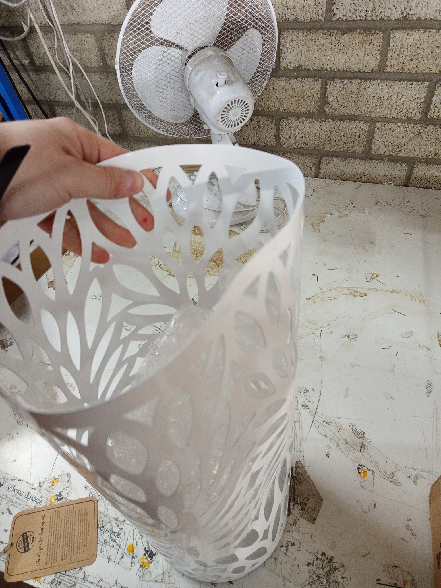 vidaXL Parapluhouder Bladeren Wit | -60% Korting