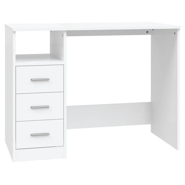 vidaXL Bureau met lades (Wit, 102x50x76 cm) - Nu 55% Korting!