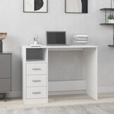 vidaXL Bureau met lades (Wit, 102x50x76 cm) - Nu 55% Korting!