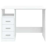 vidaXL Bureau met lades (Wit, 102x50x76 cm) - Nu 55% Korting!