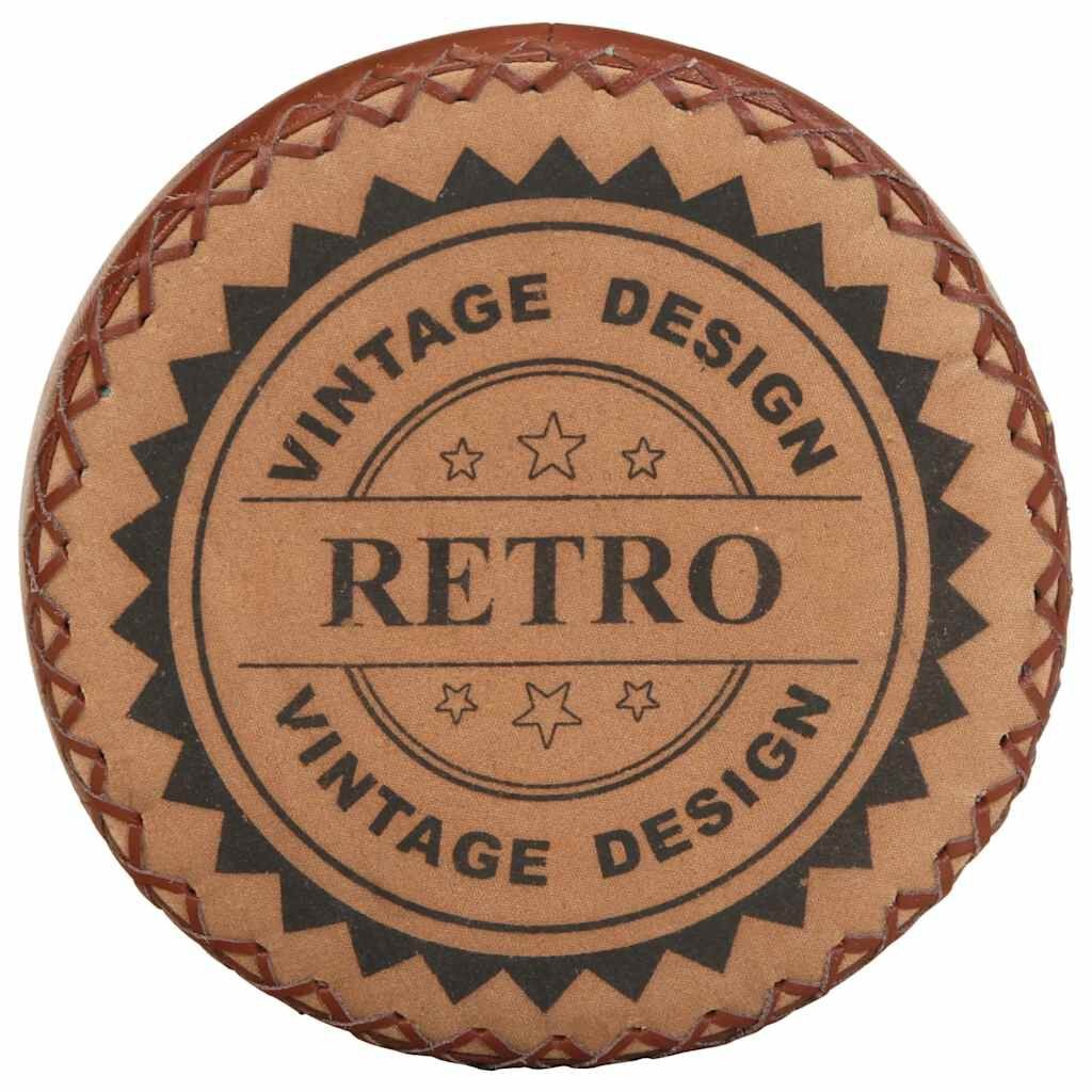 vidaXL Barkrukken 4 st echt leer