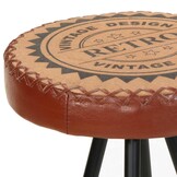 vidaXL Barkrukken 4 st echt leer