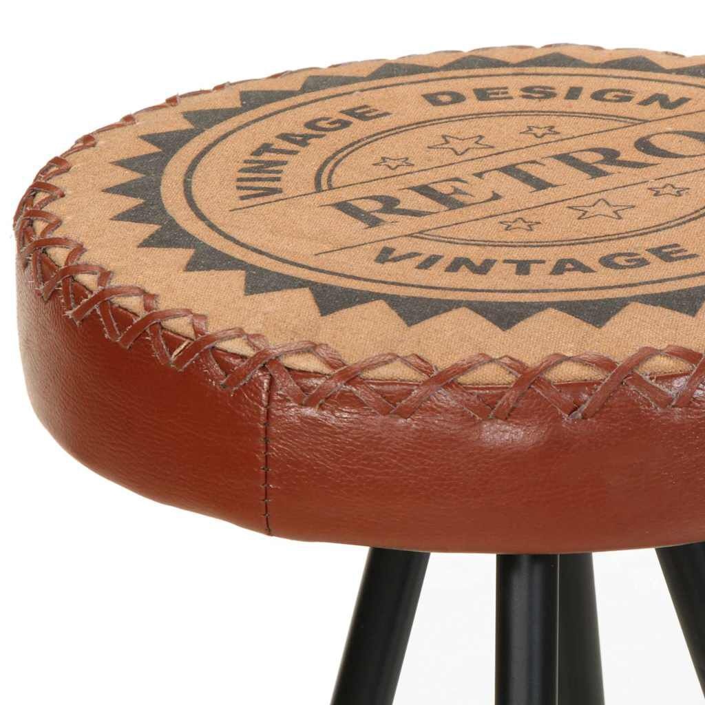 vidaXL Barkrukken 4 st echt leer