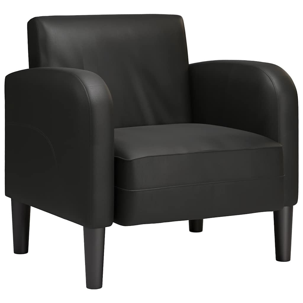 vidaXL Fauteuil met armleuningen 54 cm kunstleer zwart