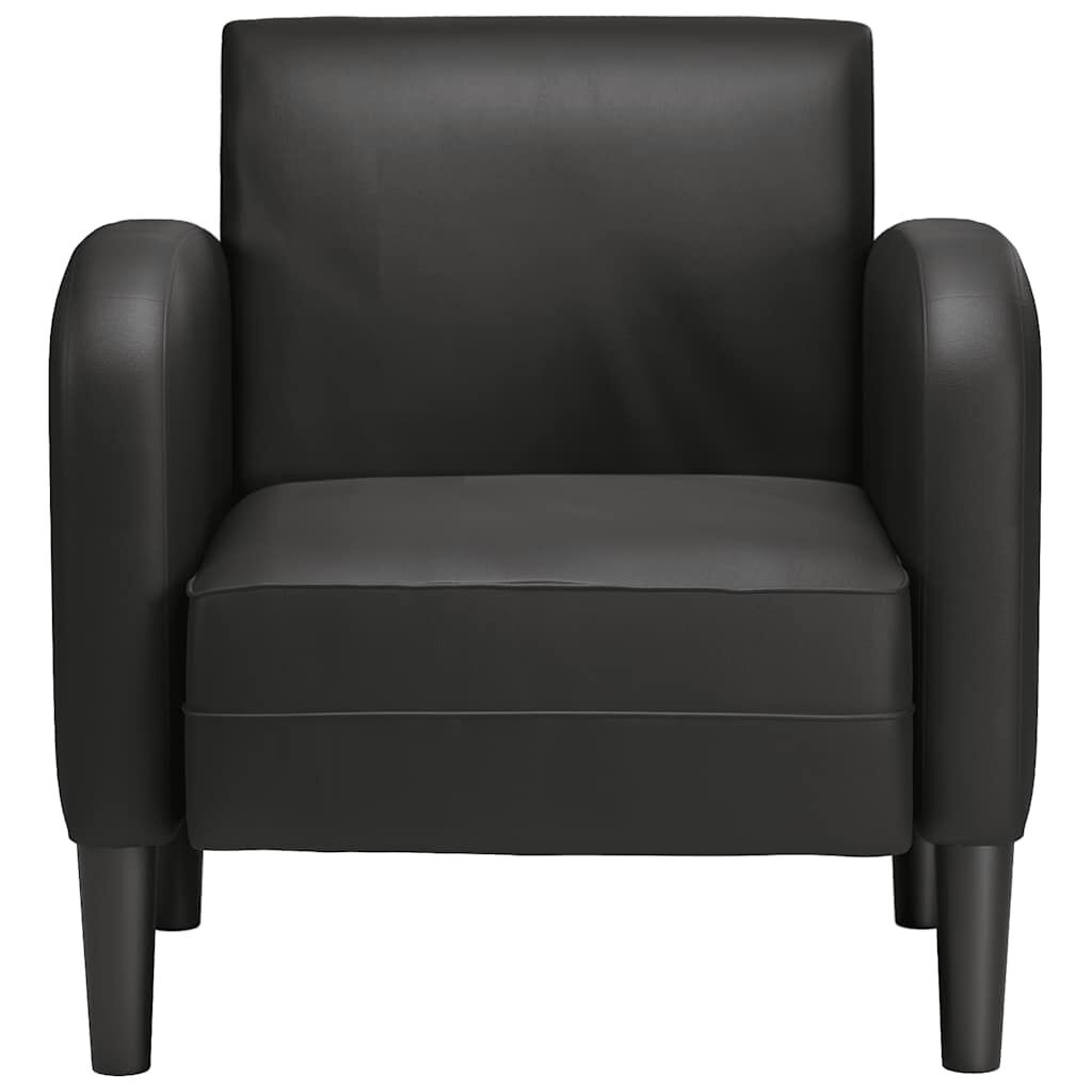 vidaXL Fauteuil met armleuningen 54 cm kunstleer zwart