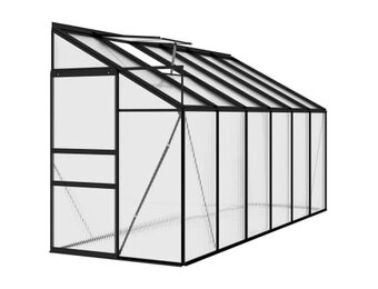 vidaXL Broeikas 7,44 m³ aluminium antracietkleurig