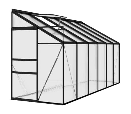 vidaXL Broeikas 7,44 m³ aluminium antracietkleurig