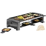 Princess Gourmetstel 162840 - Raclette 8 personen - Grill and Bakplaat - Groot - 2 meter snoer - Regelbare thermostaat - 1400W - Omkeerbare bakplaat en grillplaat - 8 pannetjes