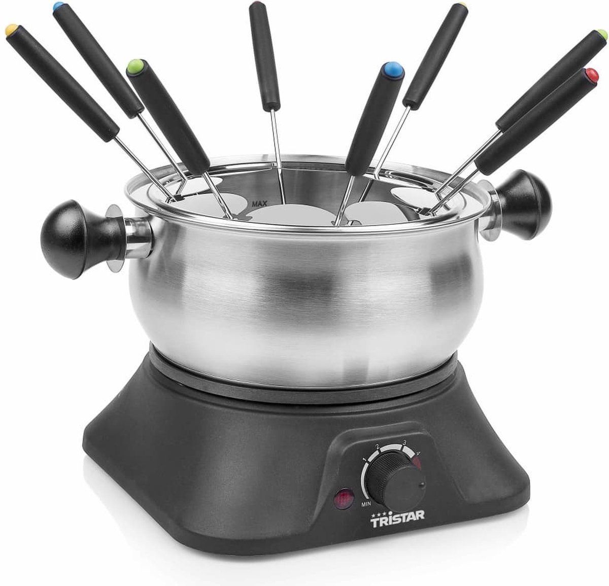 Tristar Fondueset Elektrisch FO-1109 - 1400W - 1,3L voor 8 personen - Incl bakjes, fonduering, vorkjes