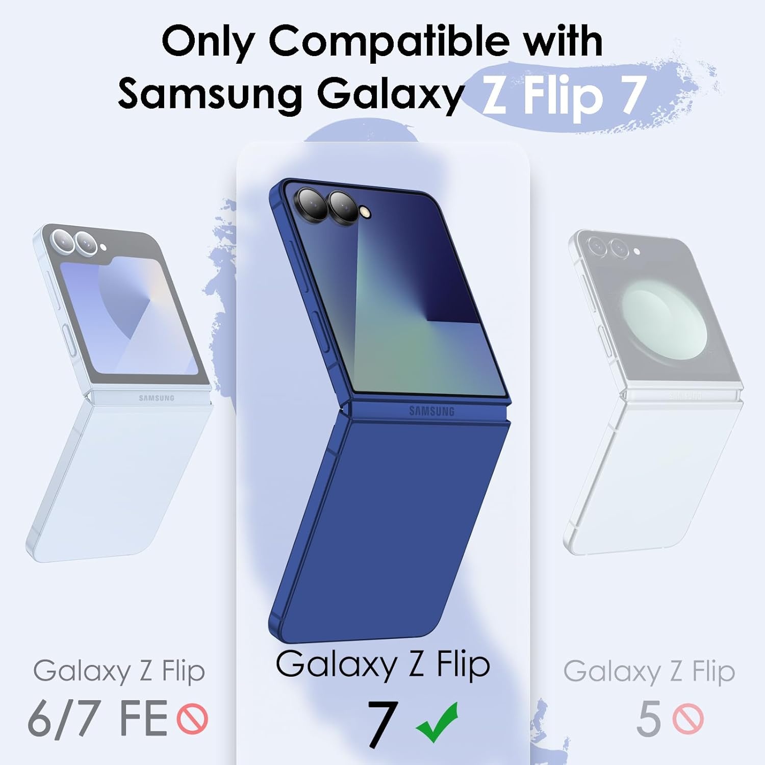 JETech Case Samsung Z Flip 7 2025 met Ring - Blauw Schaduw (37% Korting!)