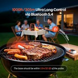 INKBIRD Draadloze Vleesthermometer,Bluetooth 5.4,305 m Super Bereik, 60 Min. Offline Opslag, IP67 Waterdicht, Ideaal voor BBQ, Grill en Rookovens