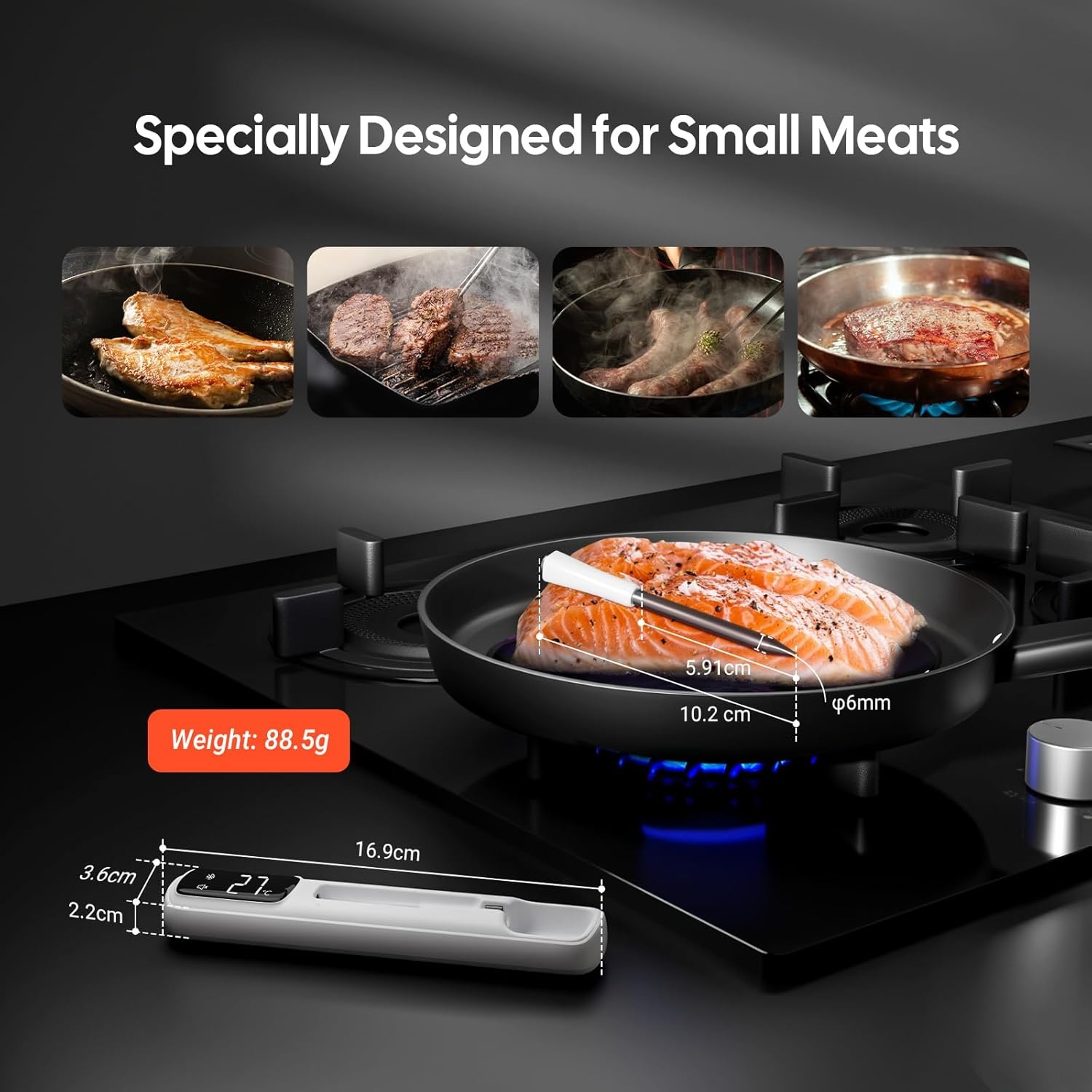 INKBIRD Draadloze Vleesthermometer,Bluetooth 5.4,305 m Super Bereik, 60 Min. Offline Opslag, IP67 Waterdicht, Ideaal voor BBQ, Grill en Rookovens