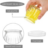 Fasmov 30 stuks kleine yoghurtglazen met deksel, 120 ml, weckpotten, tulpglas, dessertglas, perfect voor jam, honing, pudding, melk, yoghurt, gelei