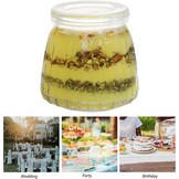 Fasmov 30 stuks kleine yoghurtglazen met deksel, 120 ml, weckpotten, tulpglas, dessertglas, perfect voor jam, honing, pudding, melk, yoghurt, gelei