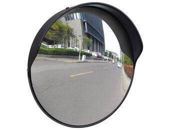 vidaXL Verkeersspiegel voor buiten 30 cm PC-kunststof zwart