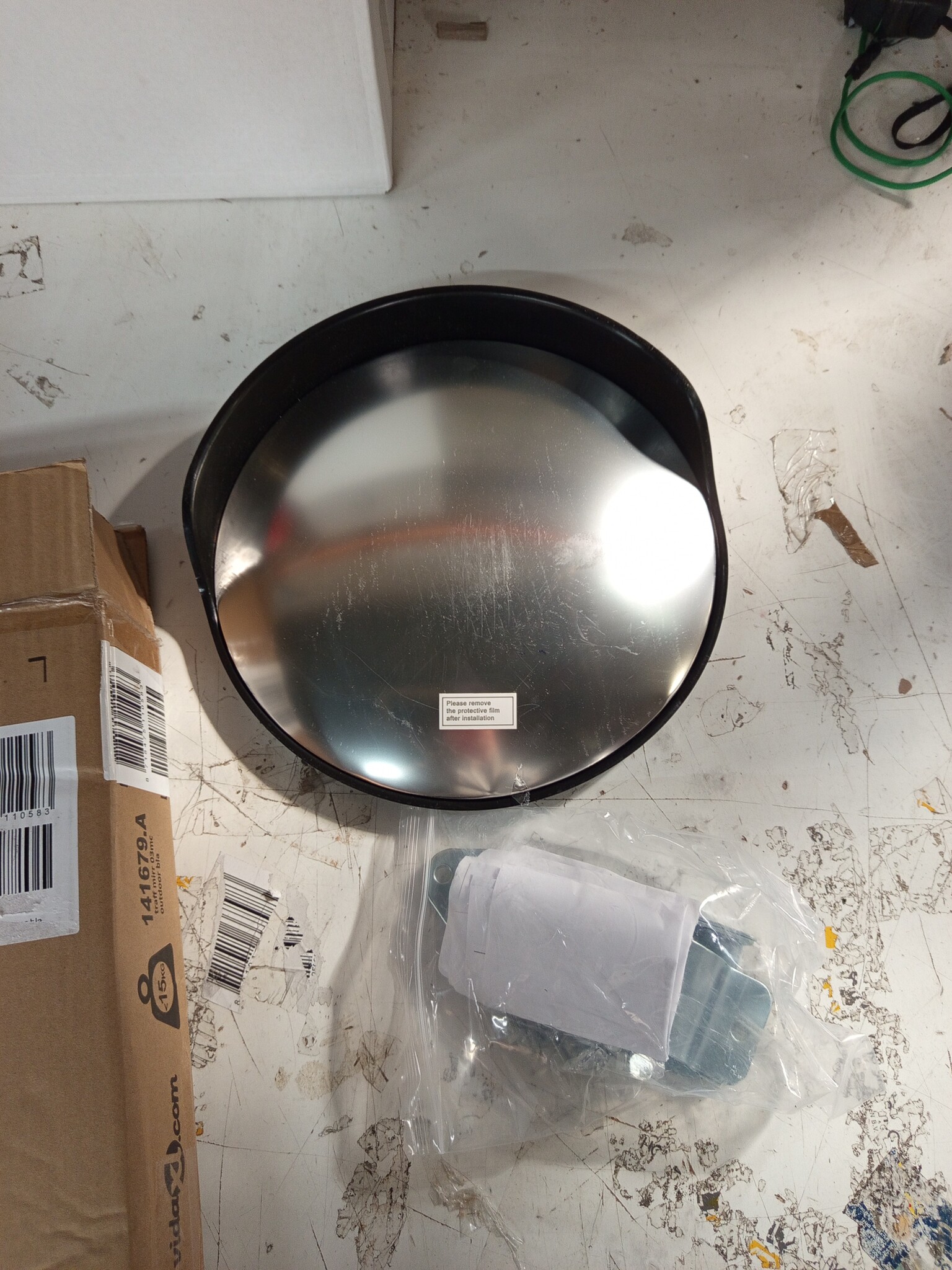 vidaXL Verkeersspiegel voor buiten 30 cm PC-kunststof zwart