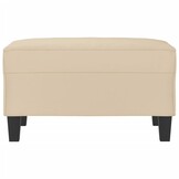 vidaXL Voetenbank 70x55x41 cm microvezelstof crèmekleurig