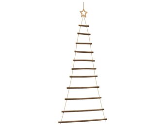vidaXL Hangende kerstboom met topster 74x150 cm naturel tak